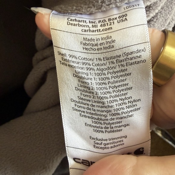 Carhartt Womens Large Brown Iconic Washed Duck Sierra Jacket Sherpa Lined Coat - Picture 7 of 9